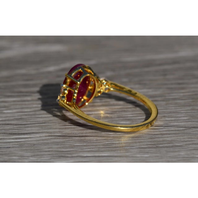 2000 - 2009 The Allyns Alley: Ladies 18K Yellow Gold Ring set with 3.44 CT Oval Ruby and Diamonds For Sale - Image 5 of 10