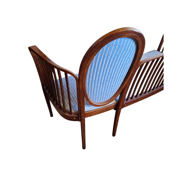 1900 - 1909 Vienna J & J Kohn by Gustav Siegel Secession Bench Settee No 415 For Sale - Image 5 of 6