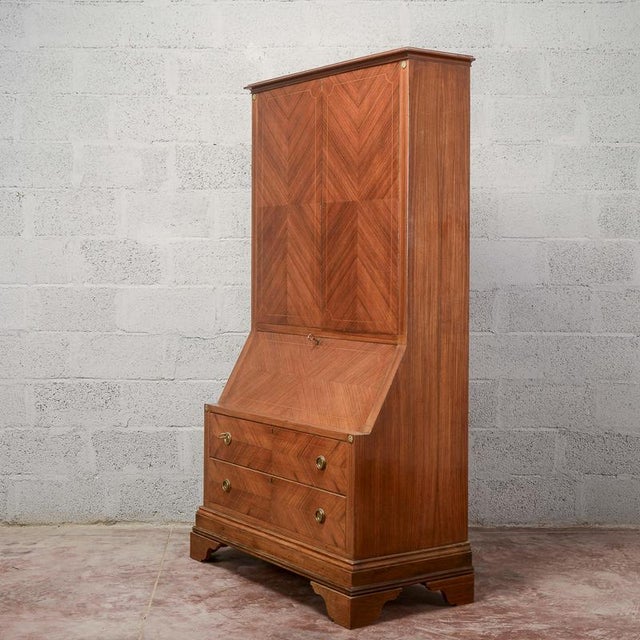 Wood Art Deco Bookcase Sideboard with Flap For Sale - Image 7 of 18