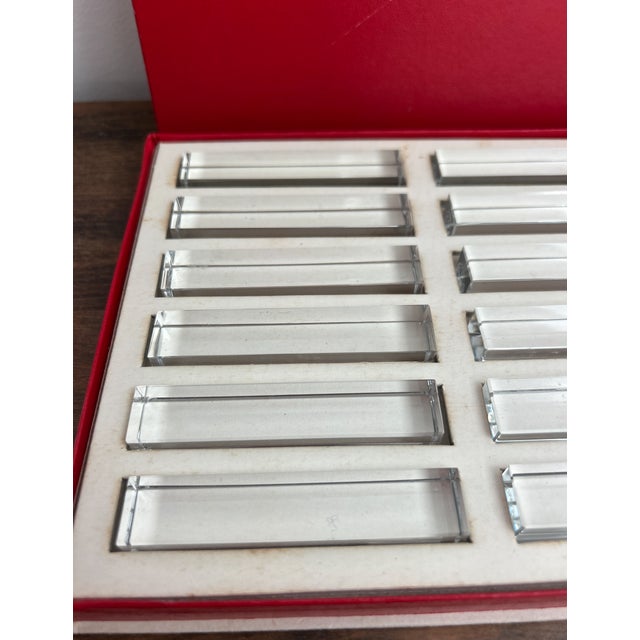 1950s Vintage Mid-Century Modern Baccarat Cut Crystal 12 Knife Rests with Original Box For Sale - Image 5 of 18