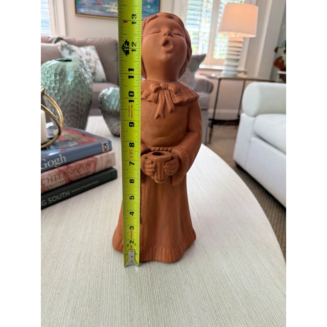 1970s Terra Cotta Chorister Candle Holder Christmas For Sale In Greenville, SC - Image 6 of 6