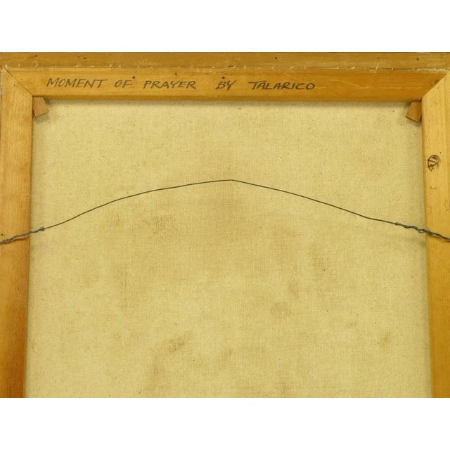 Wood Vibrant Oil on Canvas Titled "Moment of Prayer" Signed Talarico For Sale - Image 7 of 8