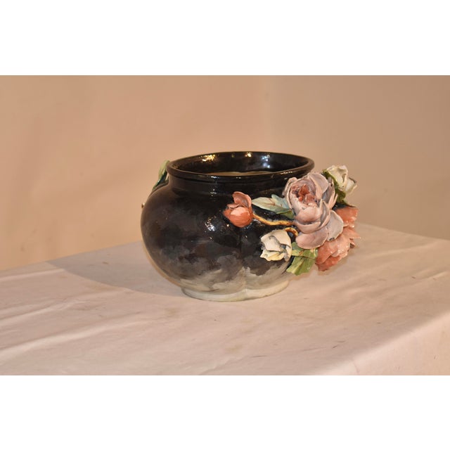Ceramic 19th Century French Majolica Jardiniere For Sale - Image 7 of 13