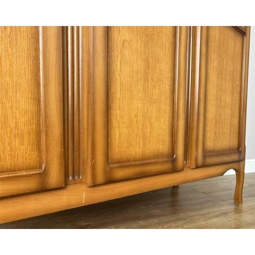 Vintage French Louis Carved Oak Triple Door Armoire For Sale - Image 14 of 18