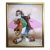 Late 20th Century Oil Painting Clown Musician Signed L. Angeli Colorful Figurative Art Circus For Sale