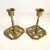 Chinoiserie Brass Candlesticks Asian Character Vintage Brass Candle Holders a Pair For Sale - Image 9 of 13