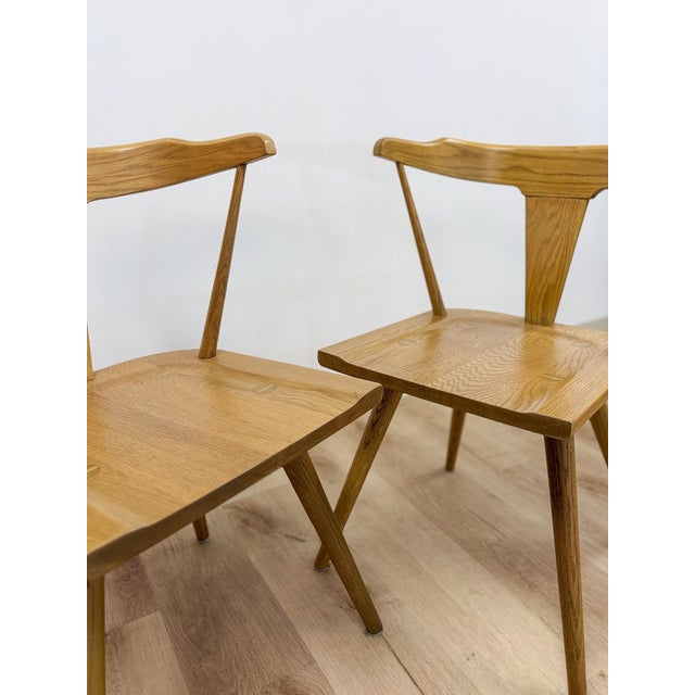 Modern MCM Style Windsor Chair Pair Mortise Tenon Joinery Dining Accent For Sale - Image 9 of 13