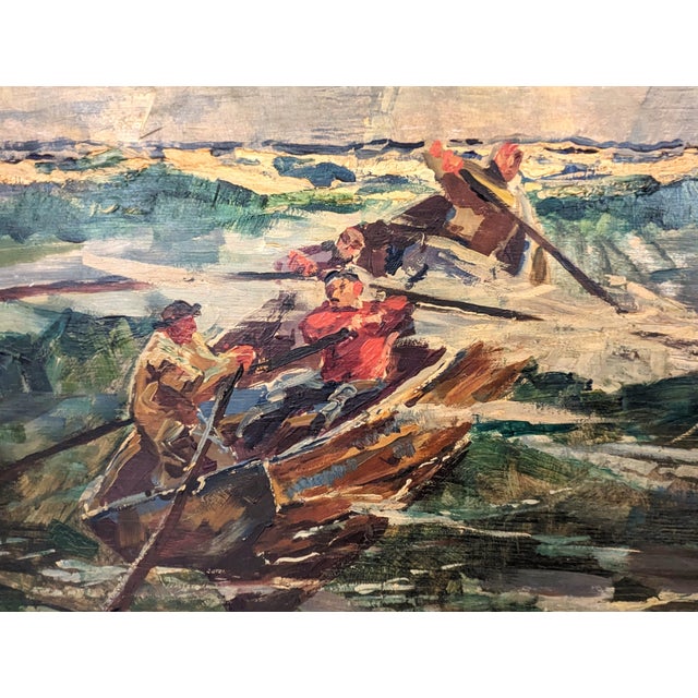 Early naturalistic nautical painting by Danish painter Niels Peter Bolt. Known for his still life paintings of large...