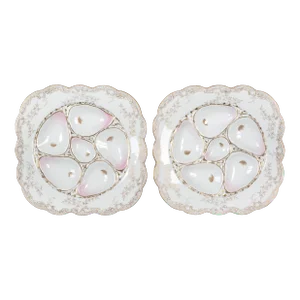 19th Century Wilhelm & Graef Porcelain Oyster Plate Pair