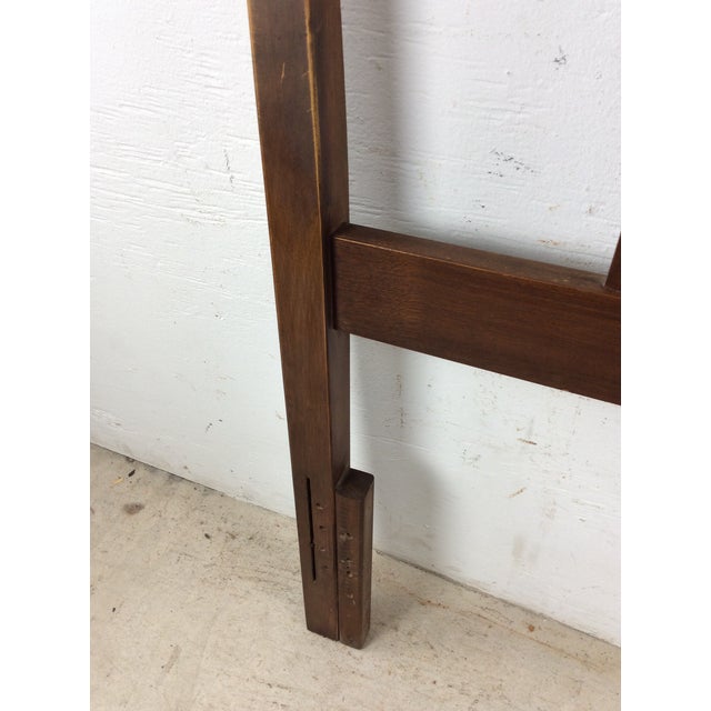 1960s Mid Century Modern Walnut Headboard With Turned Wood Frame For Sale - Image 5 of 18