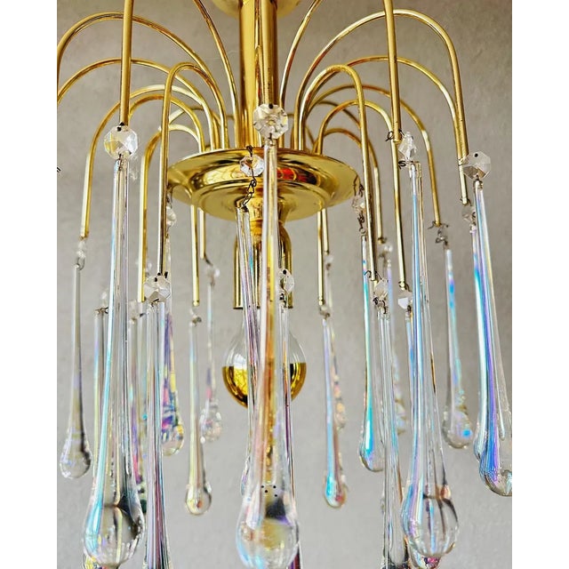 Vintage Teardrop Chandelier, 1970s For Sale - Image 4 of 11