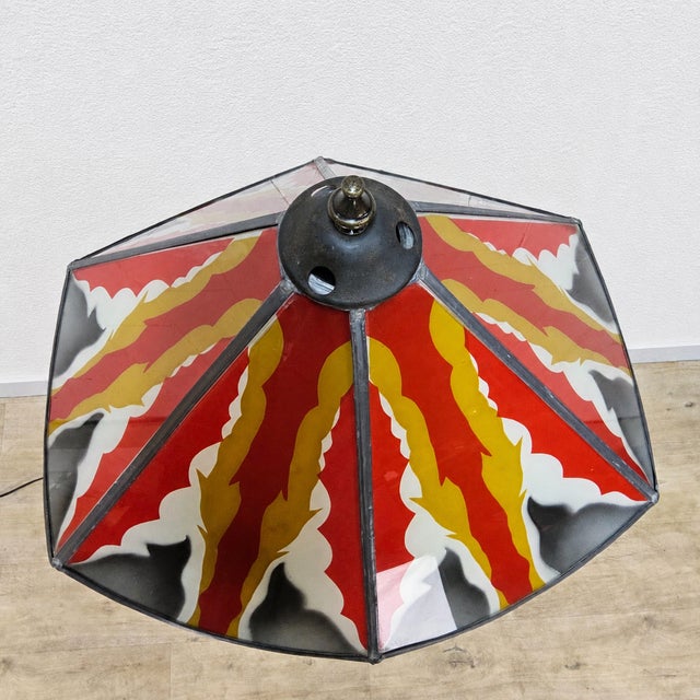 Amsterdam School Stained Glass Floor Light, 1920s For Sale - Image 12 of 18