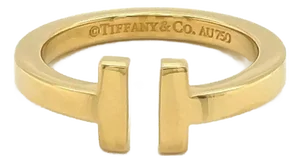 Tiffany & Co. 2t Square 18k Yellow Gold Band Ring, Size 8.5