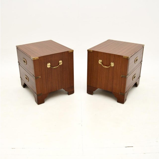 Antique Military Campaign Bedside Chests, 1930s, Set of 2 For Sale - Image 4 of 10