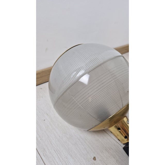 Iron and Brass Wall Lamps with Fresnel Glass, 1950s, Set of 2 For Sale - Image 4 of 8
