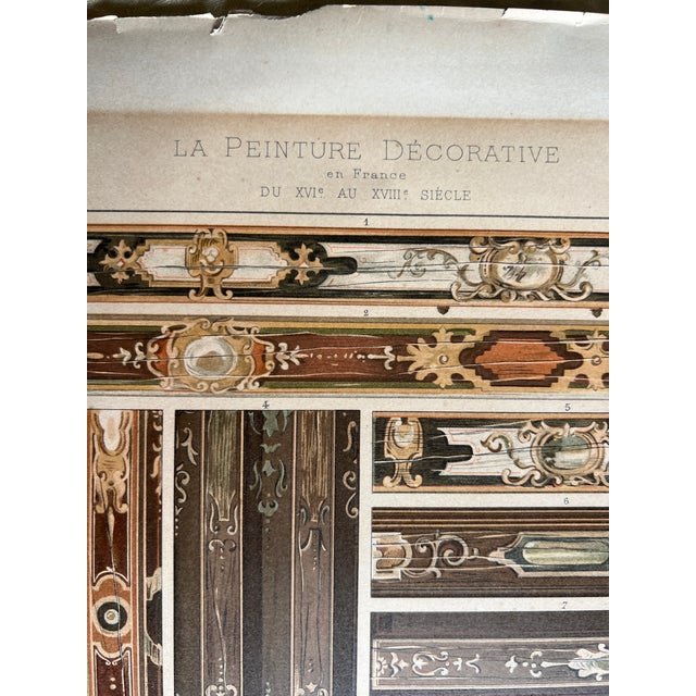 Beautiful 19th-century French chromolithograph from La Peinture Décorative en France du XVIe au XVIIIe Siècle (Decorative...