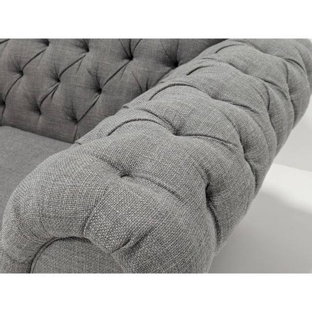 Gray Two-Seater Chesterfield Sofa For Sale - Image 8 of 15