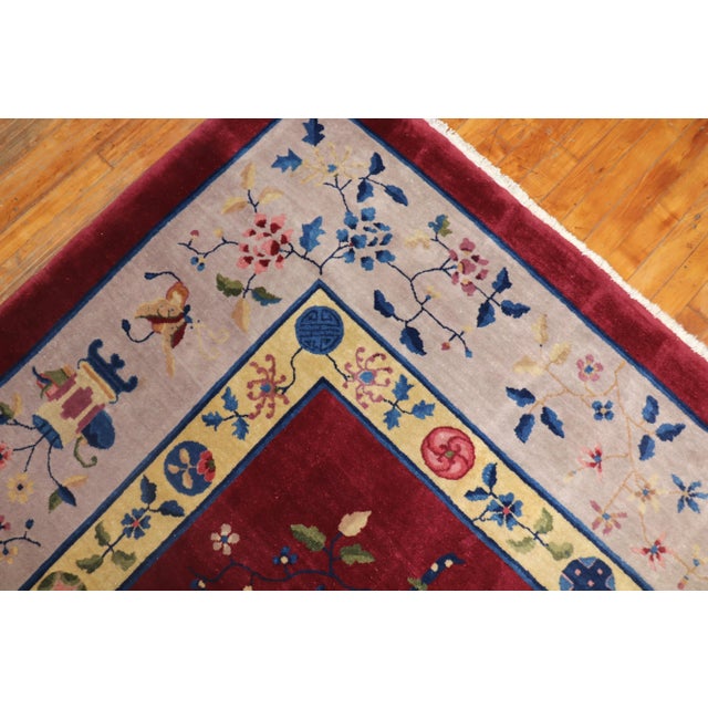 1940s Burgundy Art Deco Oversize Rug, 12' X 16'8'' For Sale - Image 5 of 13