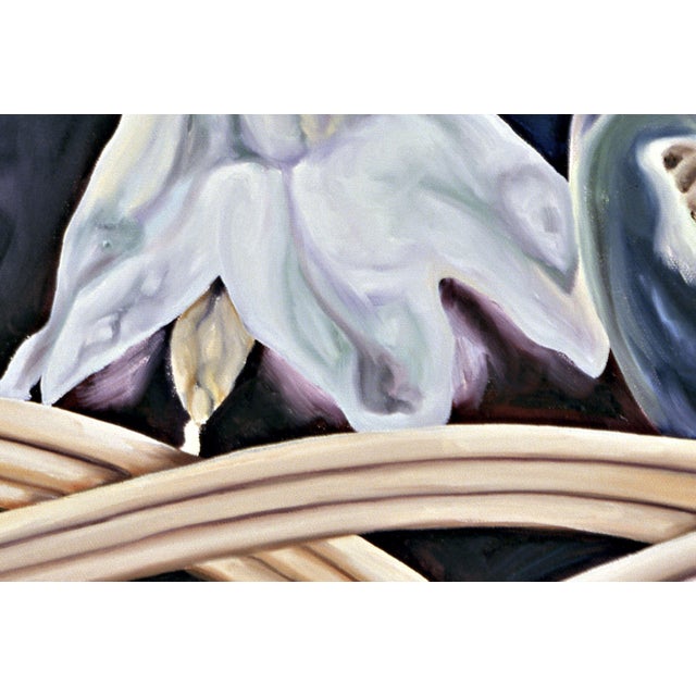 Eggplant 2000s "Eggplants in a Basket" Large Gallery Wrapped Oil Painting by Judith Moore For Sale - Image 8 of 8