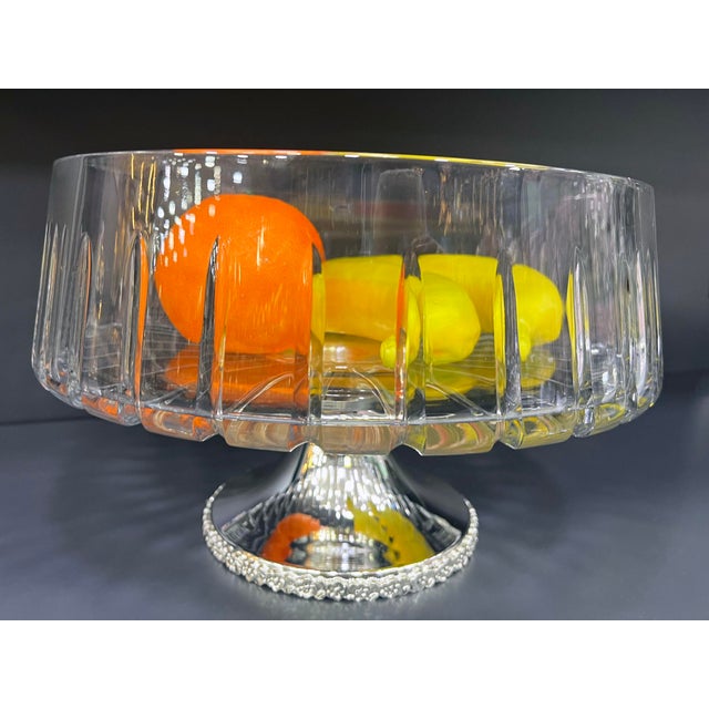 Decorative Brass and Cut Glass Bowl For Sale - Image 9 of 11