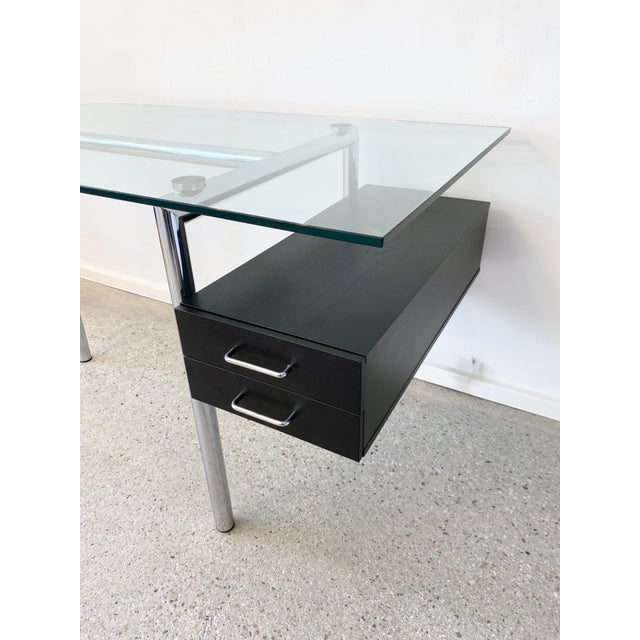 Silver Postmodern Glass and Chrome Desk by Mirto Zocca for Halifax, 1980s For Sale - Image 8 of 16