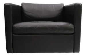 Black Leather 1051 Club Armchair by Charles Pfister from Knoll Inc. / Knoll International, 2000