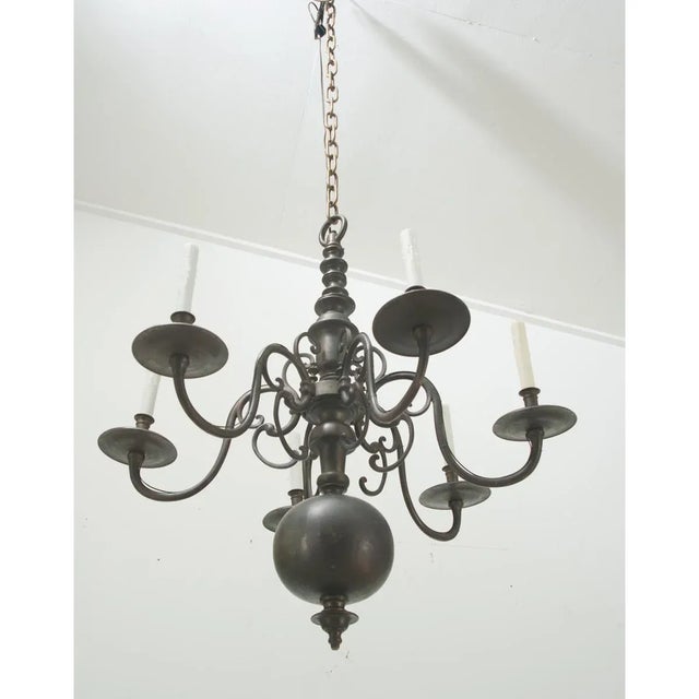 French 19th Century Large Patinated Brass Chandelier For Sale In Baton Rouge - Image 6 of 11