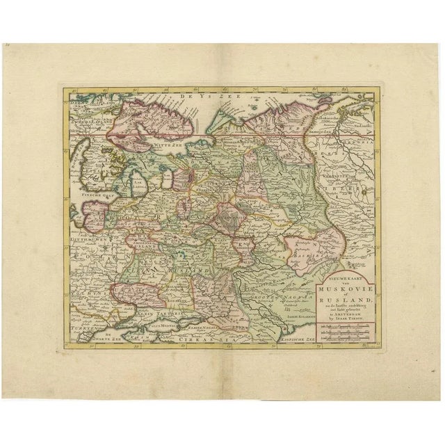 Map of Muscovy or Russia by Isaac Tirion For Sale - Image 10 of 10