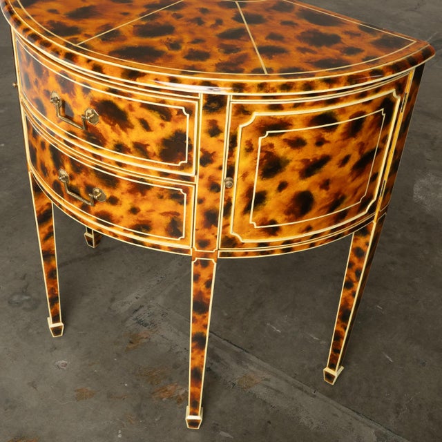 1980s Maitland Smith FAUX-Tortoise-Shell Console Table ‘Trompe L'oeil’ Masterpiece For Sale - Image 9 of 18