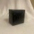 Italy. Hand tooled embossed square dark green nearly black box with separate lid. Fleur de lis and guilloche decoration