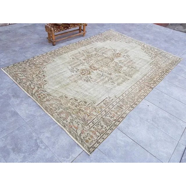 Beige 1960s Anatolian Vintage Beige Rug For Sale - Image 8 of 8