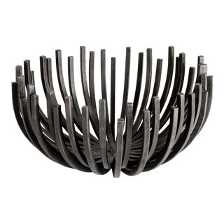Regina Andrew Modern Webbed Bowl Circle Blackened Iron For Sale