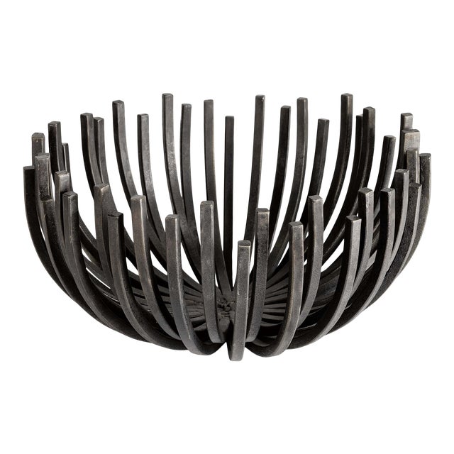 Regina Andrew Modern Webbed Bowl Circle Blackened Iron For Sale