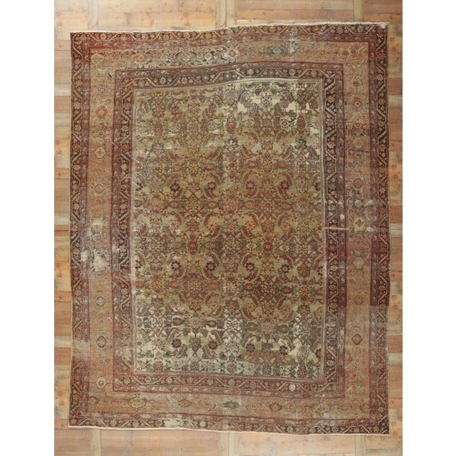 Camel Antique Persian Sultanabad Rug - 10'00 X 12'08 For Sale - Image 8 of 9