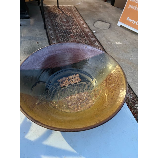 Up for consideration is a beautiful hand made earth tone large pottery decorative bowl. This would look lovely in your...