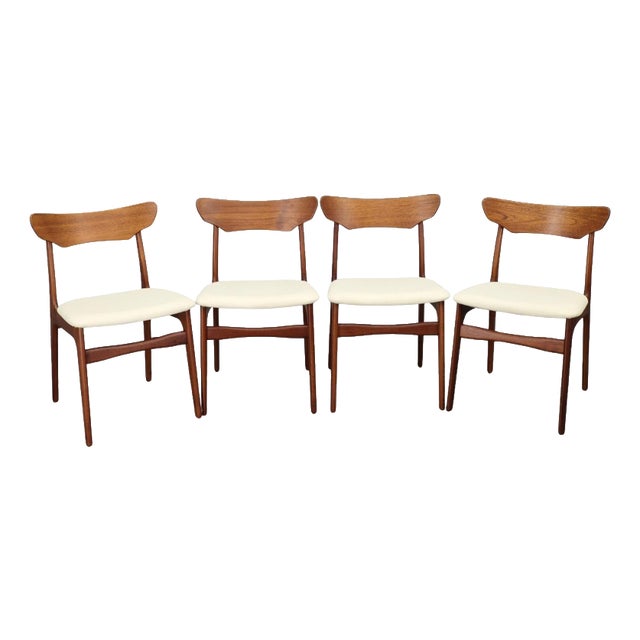 Vintage Danish Teak Dining Chairs by Schionning & Elgaard, 1960s, Set of 4 For Sale