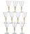 Vintage Murano Glass Large Wine Glasses, Peach and Gold-Leaf Ribbed Stems, Set of Ten Mid-to-Late 20th Century This set of...