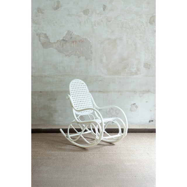 White Rocking Chair from Thonet, 1970s For Sale - Image 8 of 8