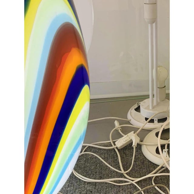 White Egg Lamp with Multicolored Reeds by Simoeng, in Exhibition Piece conditions. Designed from 2000 US Plug (up to 110V).