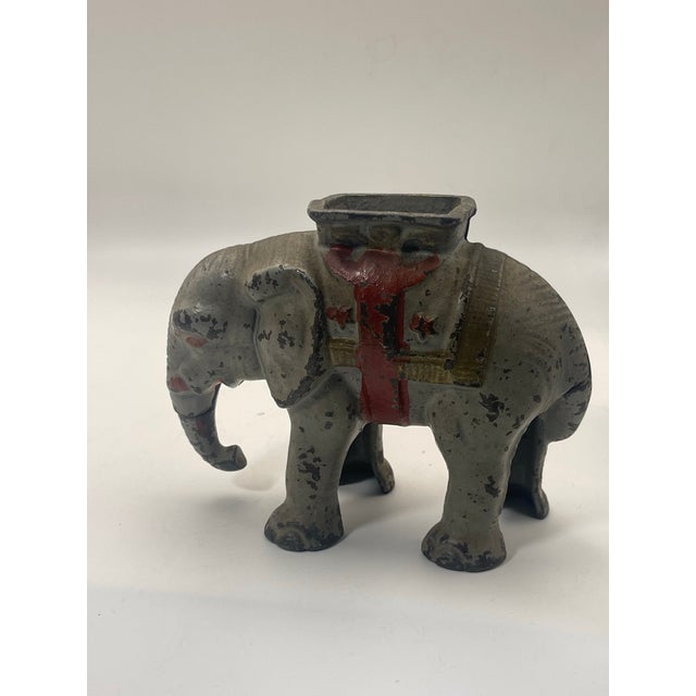 Vintage Cast Iron Circus Elephant Bank For Sale - Image 11 of 12