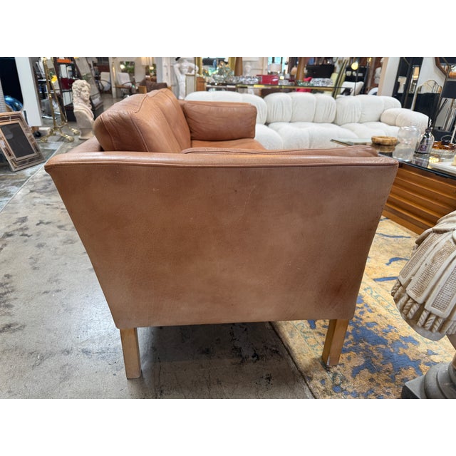 Italian Three-Seat Leather Sofas in Original Leather, by Mogens Hansen For Sale - Image 3 of 9