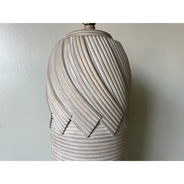 1980s 1980's Vintage Sculptural Faux Pencil Reed Plaster Floor Lamp For Sale - Image 5 of 12