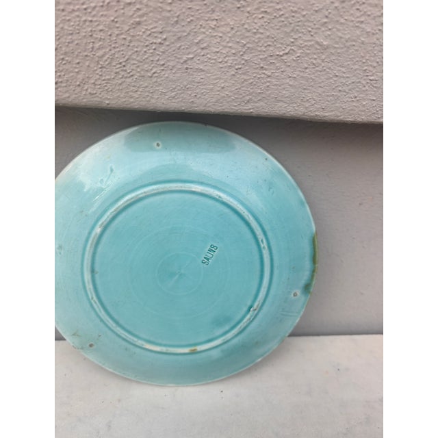 Majolica Parakeets Plate Salins, Circa 1890 For Sale - Image 4 of 4