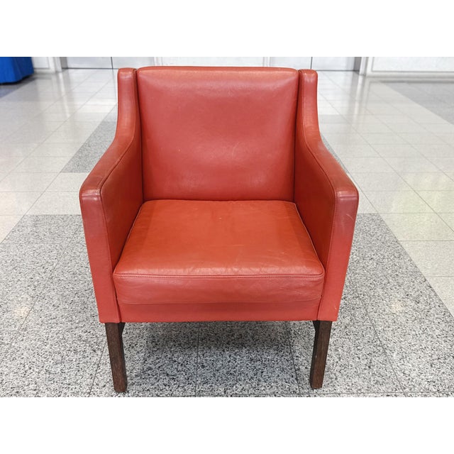 Børge Mogensen Danish Modern Leather & Beech Lounge Chairs in the Style of Børge Mogensen - A Pair For Sale - Image 4 of 17