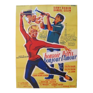 1967 Original French Movie Poster - Bonsoir Paris, Bonjour l'Amour