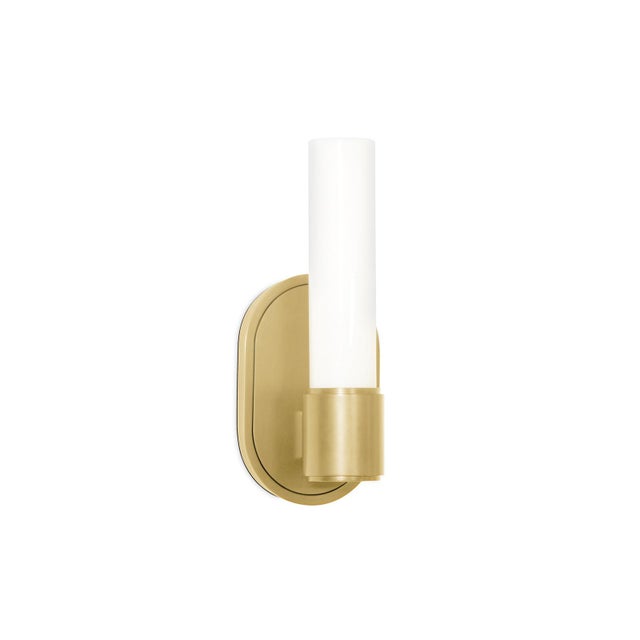Dixon Cylindrical Sconce Single, Natural Brass For Sale - Image 4 of 4