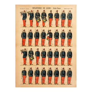 1880s - 1890s French Military Print - Imagerie d'Épinal #108 - Infanterie De Ligne (Petite Tenue) For Sale