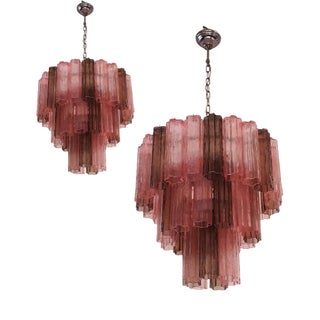 Italian Murano Glass Sputnik Chandeliers by Simoeng, Set of 2 For Sale