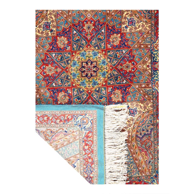 Pasargad DC Fine Hand Knotted Pure Silk Qum Rug For Sale In Washington DC - Image 6 of 6