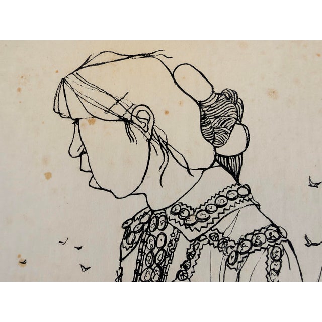 Original mixed-media work by noted Peruvian-American and San Diego artist Guillermo “Gmo.” Acevedo (1920–1988), depicting...